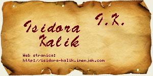 Isidora Kalik vizit kartica